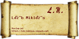 Löb Miklós névjegykártya